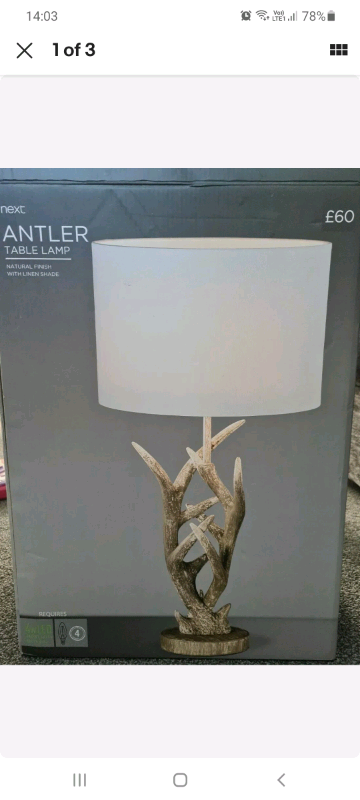 next antler table lamp